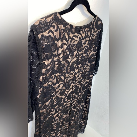 R&K Black Lace Dress with Nude underlay. Size 14. - Picture 5 of 8